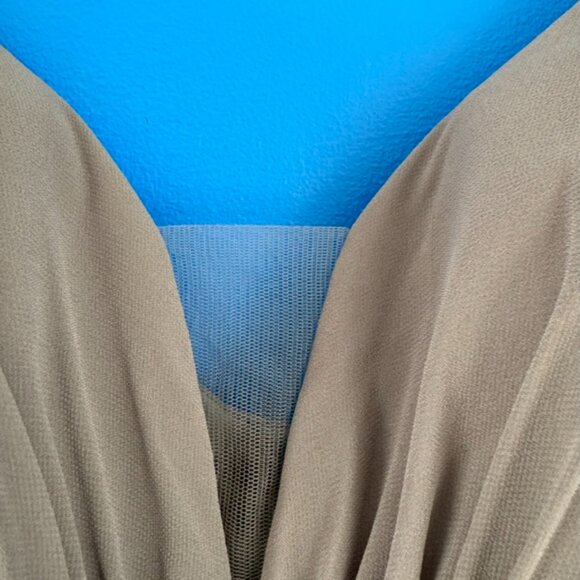 Formal Evening Fancy Dress Gray Sweatheart Deep Neck Line Chiffon Maxi - Sz 8 - Picture 5 of 10